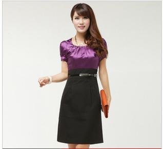 Free shipping , Newest European Women 's Formal Elegant Trendy Dresses ,OL Ladies ' Work Simple Skirts , Wholesale ,w27