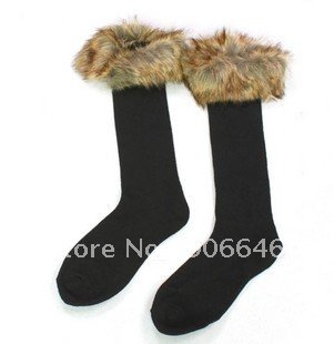 FREE SHIPPING Newest Fashion Fur Socks stockings Winter Leg Warmer Boots Partner 10Pairs/lot