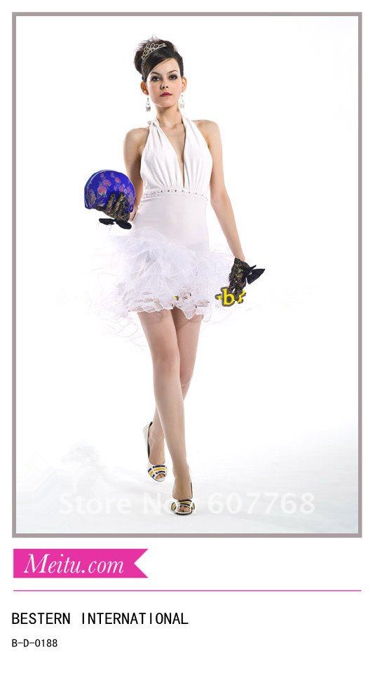 Free Shipping Newest Fashionable chiffon lSpaghetti Strap sheath sexy & Club V-neck  ball gown evening dress B-D-0188