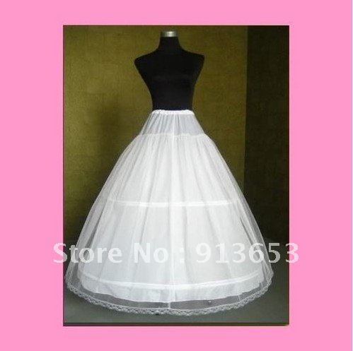 Free shipping Newest Gorgeous exquisite White 3-Hoop 1 Layer tulle A Line petticoat Bridal Accessories Wedding Gowns