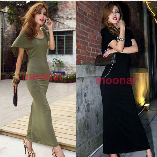 Free Shipping Newest Korean Style Women's Summer Sexy Backless Mini Dolman Batwing Sleeve Dress Nightclub Charming Skirt E0446
