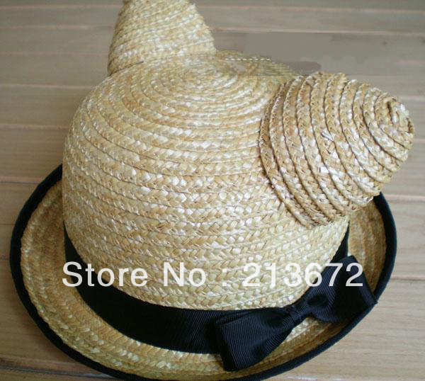 Free Shipping-News fashion fashion personality hat/VIVIone spo cat ears lovely,beautiful,straw hat,dome grass hat,women-hot sale