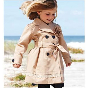 Free shipping Next female child trench british style female child trench outerwear
