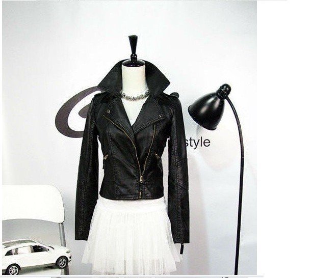 Free shipping,Nice Style Lady Leather/ Motorcycle/biker Jacket