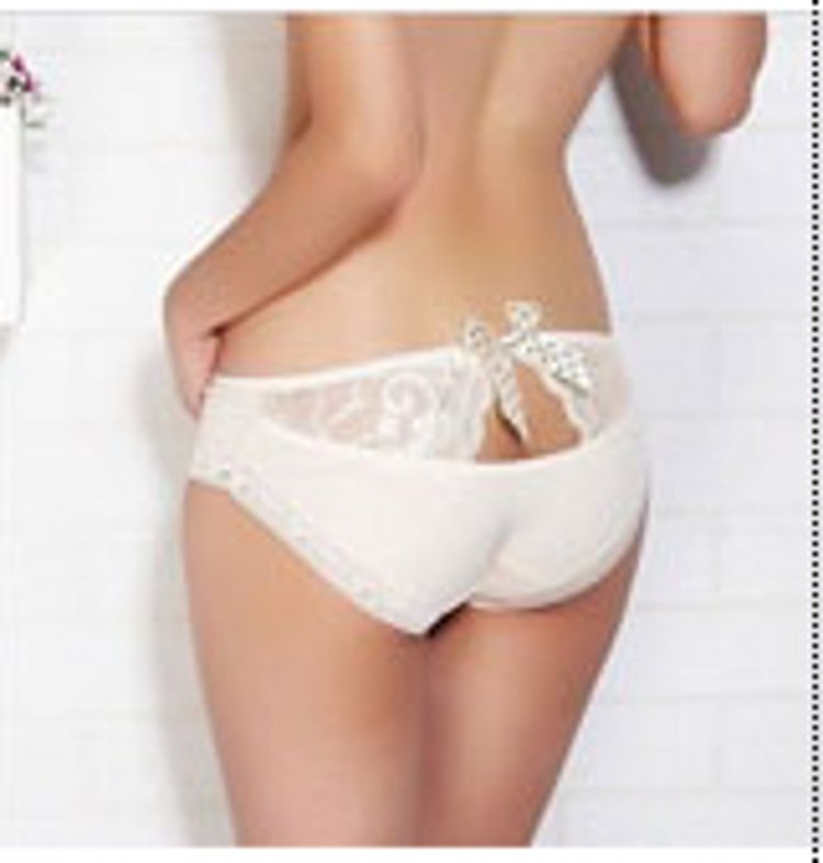 Free shipping No trace of lace sexy transparent hollow bow cotton panties lovely ladies panties 420 10ps lot