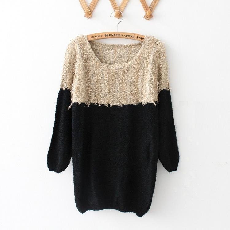 FREE SHIPPING,O-neck lady's sweater,fashion pullover,knitted sweater,three colours,WZM006