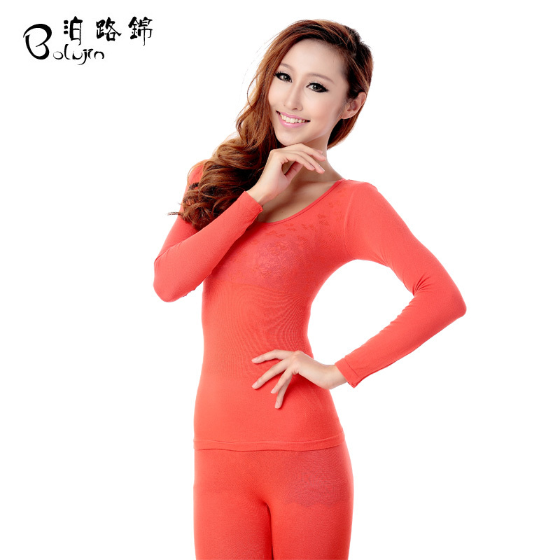 Free Shipping O-neck thermal set female seamless beauty care body shaping underwear basic long johns long johns 2903