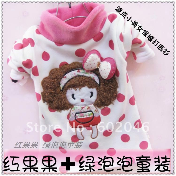 Free shipping of 2012 autumn winters baby long sleeve dot small beauty warm clothes