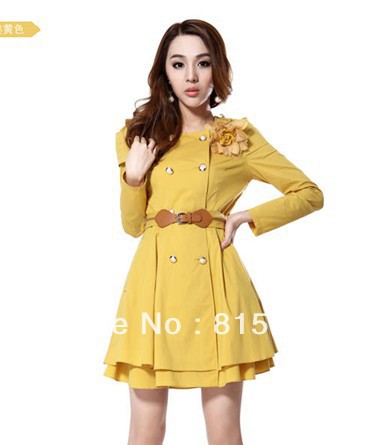 Free shipping of 2012 autumn winters is women's double breasted coat cultivate one's morality