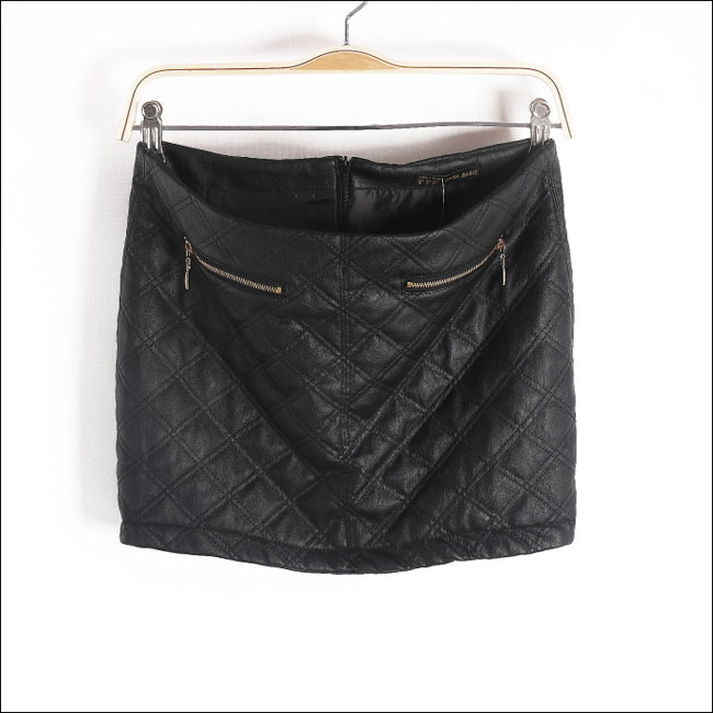 Free Shipping Office Ladies Pu Leather Pencil Skirt Black Fashion Women's Business Skirts