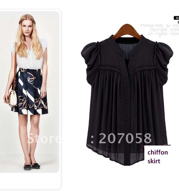 free shipping OL blouse   / chiffon shirt plus size 3XL