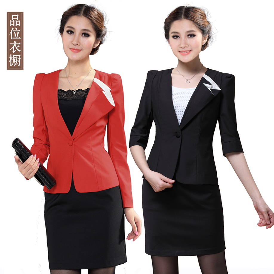 Free shipping Ol work wear women's set skirt professional set women's fashion suit jacket work wear