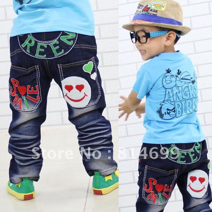 Free shipping Older children jeans,autumn exquisite embroidery children long trousers cowboy casual pants Children clothing X842
