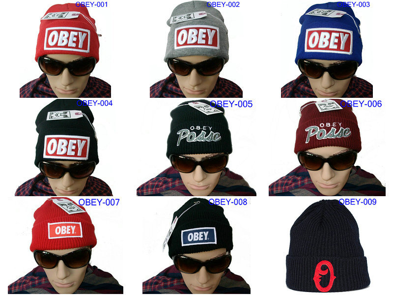 Free shipping one hat  OBEY knit beanie, Winter Caps, knitted Hats, sport cap