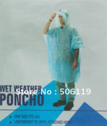 Free shipping One Lot 10000pcs Disposible Rain Poncho, PE Rain Poncho, for promotion , LJF