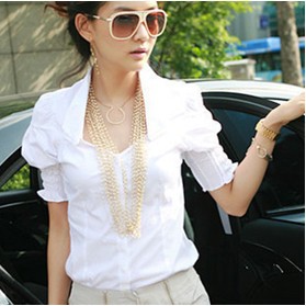 Free shipping one-piece 2013 spring casual puff sleeve three quarter sleeve women's shirt cute shirt