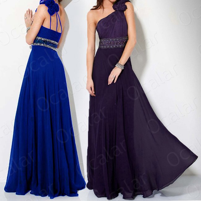 Free shipping,One Shoulder Slim Prom Ball Gowns Wedding Formal Party Long evening dress LF051