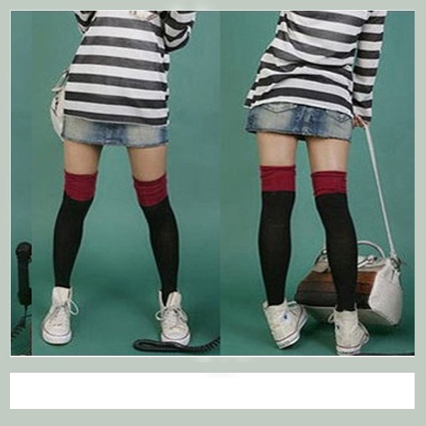 Free Shipping Over The Knee Socks Thigh High Cotton Stockings Thinner 9 colors Selection