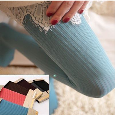 [Free Shipping] Ow13 spring and autumn 80d  vertical stripe thick panty-hose socks yarn socks