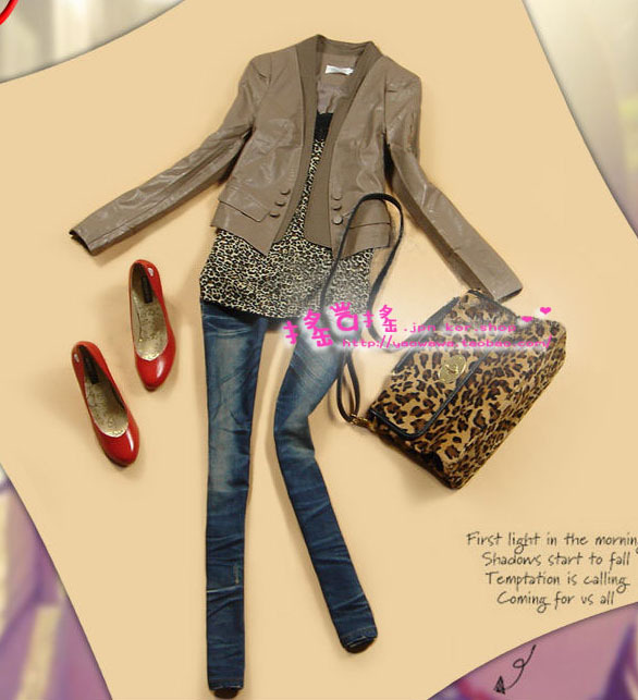 Free shipping P241 2012 autumn new arrival women's slim PU water washed leather short design blazer leather clothing