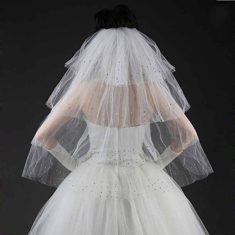 Free Shipping Paillette veil bridal veil wedding dress veil bridal accessories 09