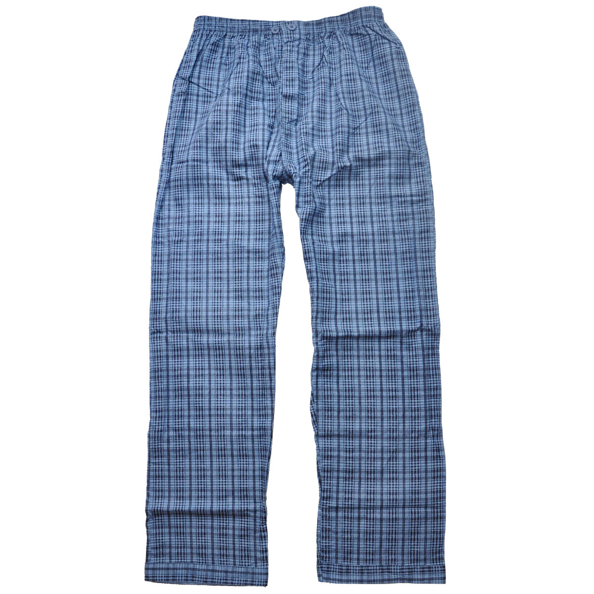 free shipping Pajama pants male pajama pants blue plaid at home trousers 100% cotton fine cotton velvet hot