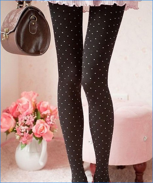 Free shipping pants autumn and winter thickening Vintage velvet dark dot Tights Leggings fall DC02