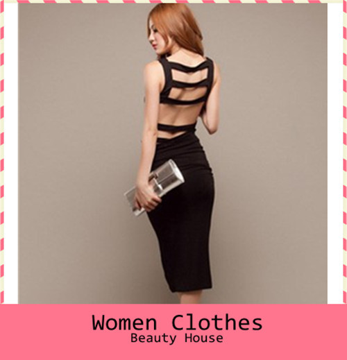 Free shipping Party simple sexy perspective halter vest skirt F0102