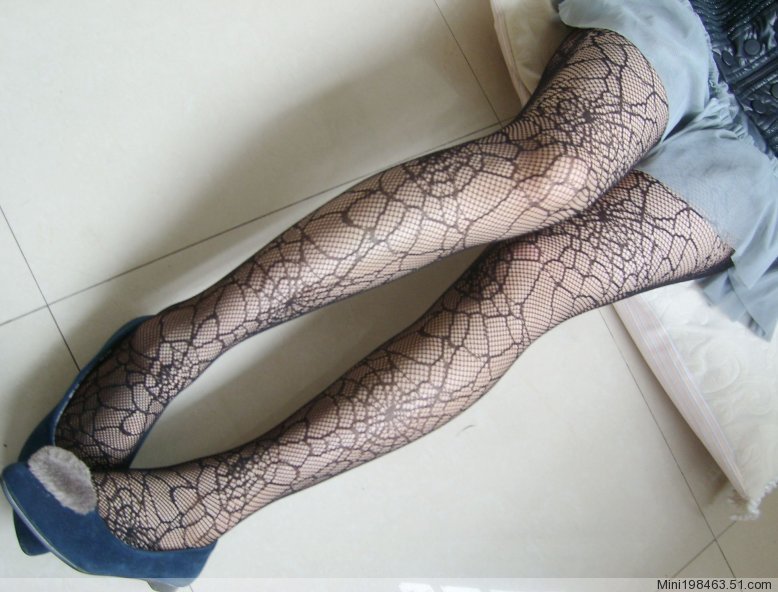 Free Shipping Pattern lace socks decorative pattern cutout pantyhose fishnet stockings vintage socks retail&wholesale