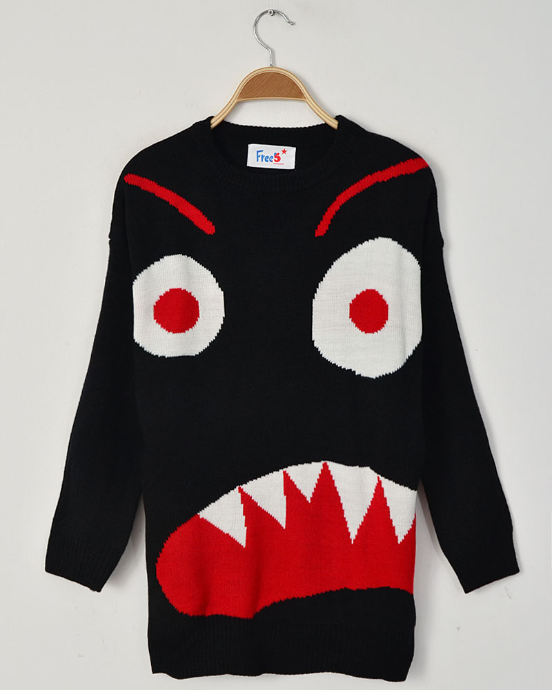 Free Shipping Pattern yarn knitted medium-long all-match loose long-sleeve pullover sweater 2 wholesale