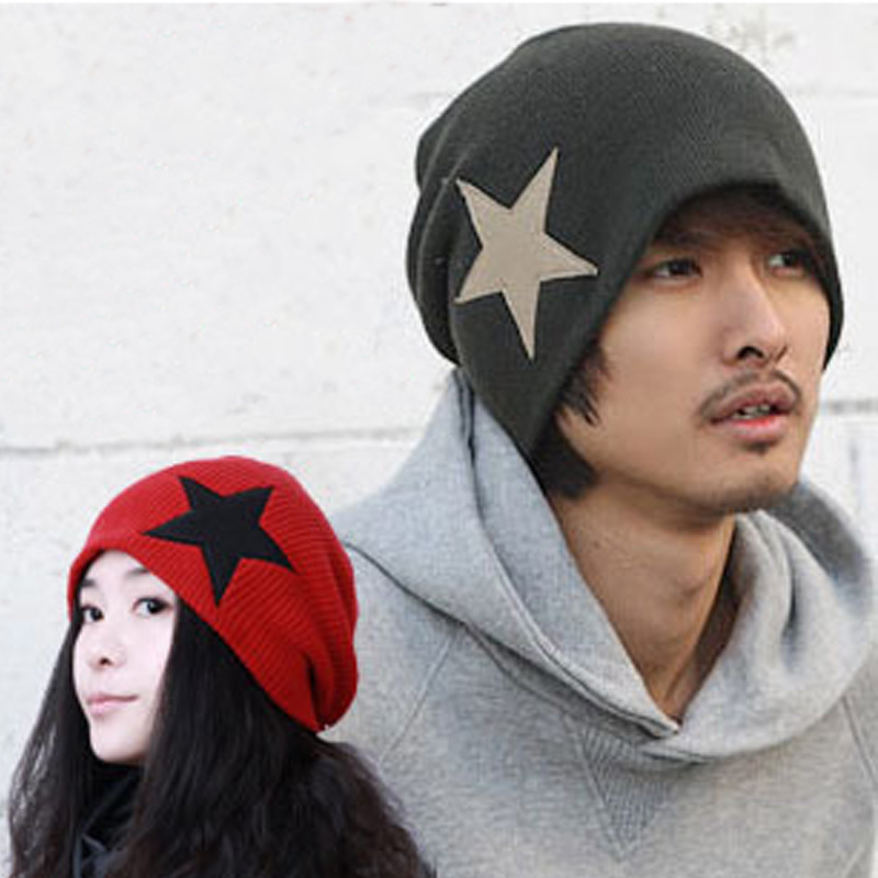 Free shipping, Pentastar bboy hat male autumn and winter knitted thin yarn lovers cap personalized
