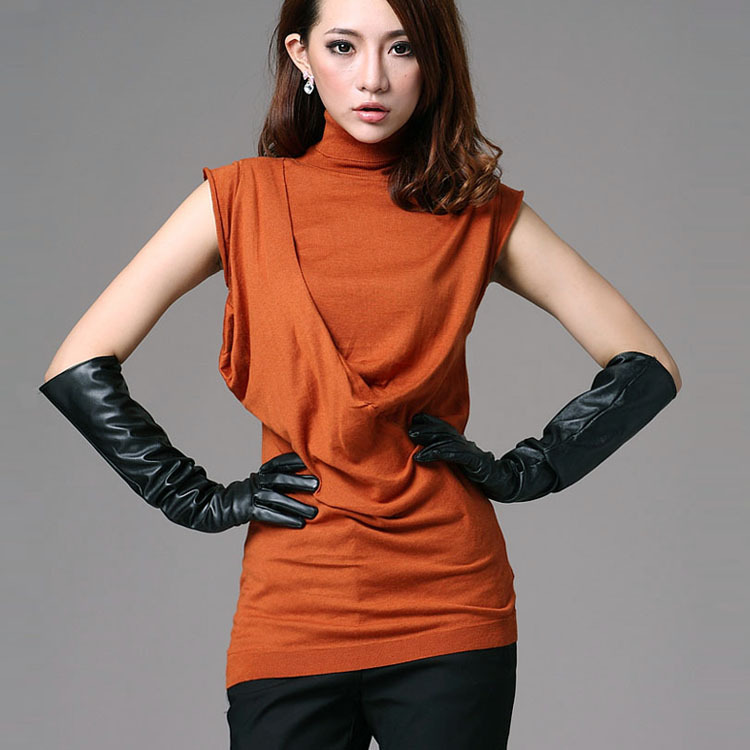 Free Shipping Perfect elegant turtleneck sweater 2012 autumn and winter style slim yarn vest basic top