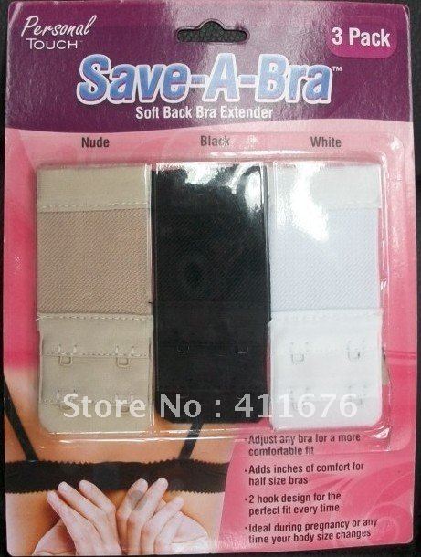 Free shipping,Personal Touch save a bra,Save-A-Bra soft Back Bra Extender Attaches Easily To Any Bra 100pack(1pack=3pcs)