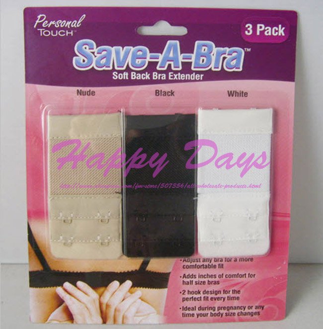 Free shipping Personal Touch Save-A-Bra soft Back Bra Extender Attaches Easily To Any Bra 100pack(1pack=3pcs)