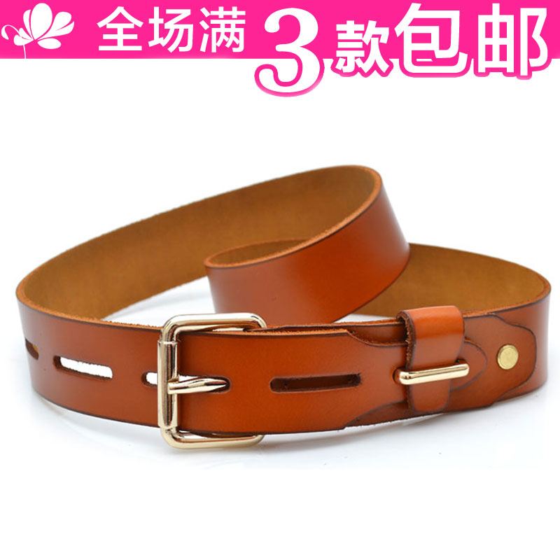 Free shipping Personality unique genuine leather cowhide rivet women's decoration belt women's wide strap 6249