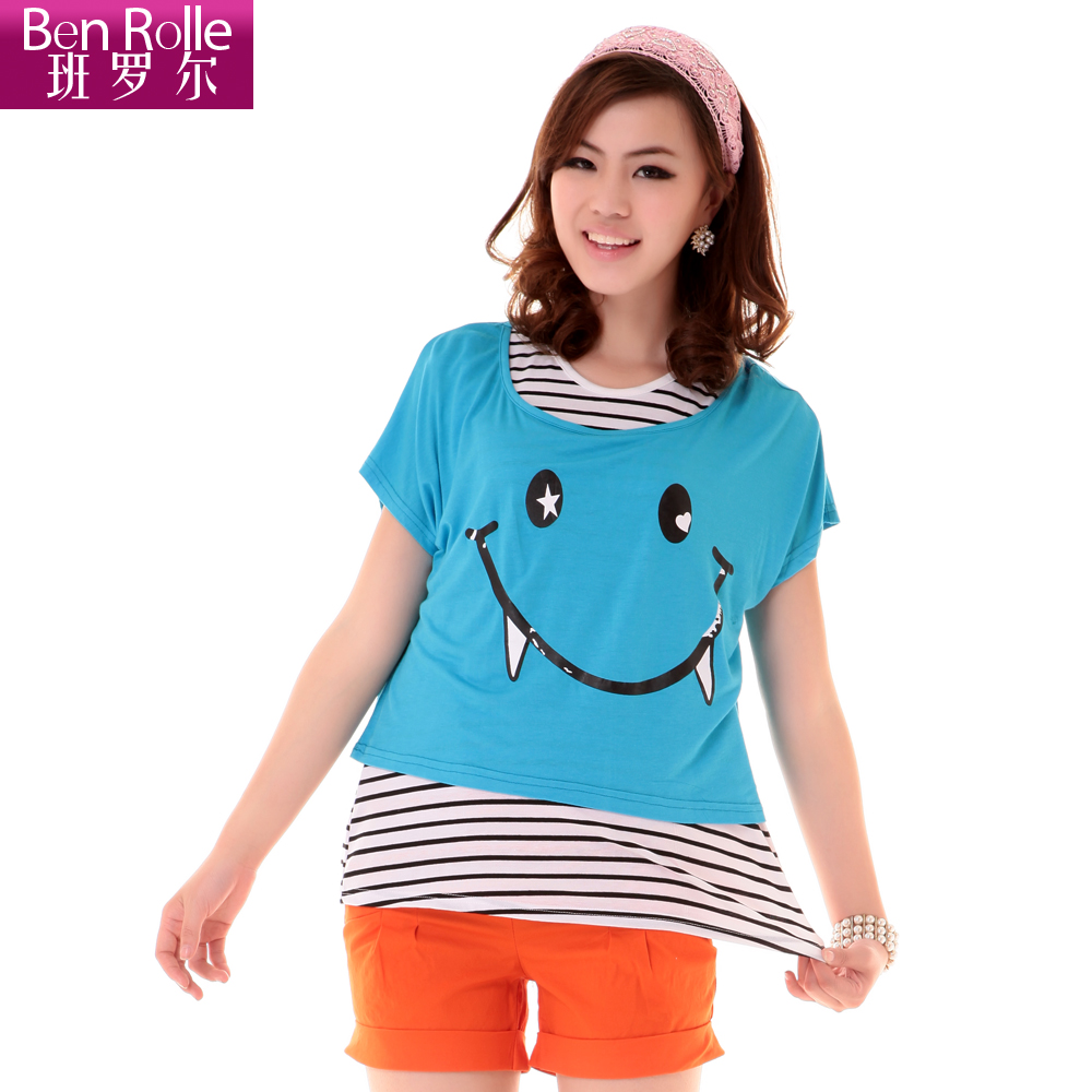 Free shipping Personalized T-shirt twinset maternity clothing summer maternity top worn alone