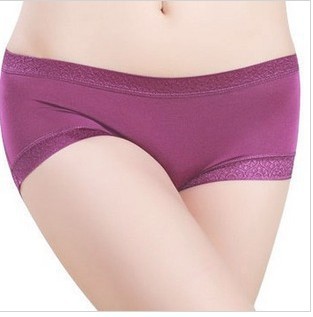 free shipping Physiological panties seamless panties eslpodcast women's modal underwear mid waist lace seamless panty