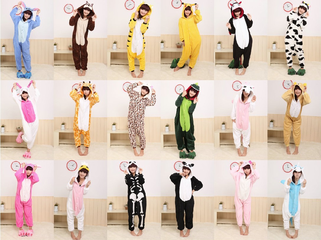 Free Shipping+Pikachu Pajamas Stitch Unicorn Tiger Cartoon Animal Piece Pajamas XS / S / M / L / XL / XXL / Size fits all