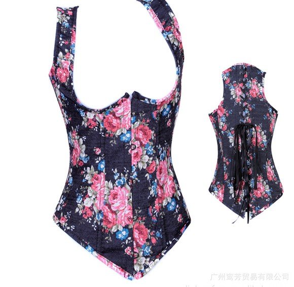 FREE SHIPPING Pink-Black Ruffle sexy Bustier Sexy corset Sexy Lingerie wholesale retail