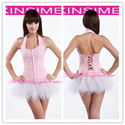 Free Shipping ! Pink Corset Top With Tutu Skirt  ,Corset Dress