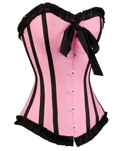 Free shipping!! Pink Corset With Black Trim Sexy Lingerie wholesale retail 8169