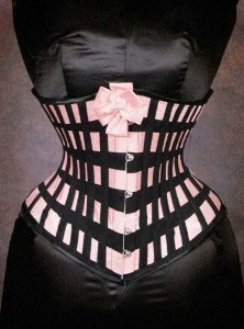 Free Shipping Pink plaid stripe sweet cummerbund goths beauty care vest small corset 5160 16a