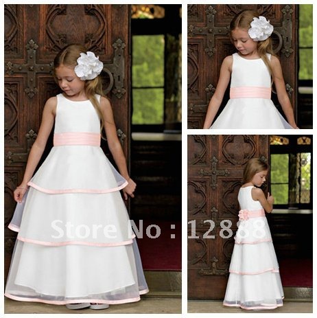 Free Shipping Plain Elegant Custom Made Communion Dresses For Girls