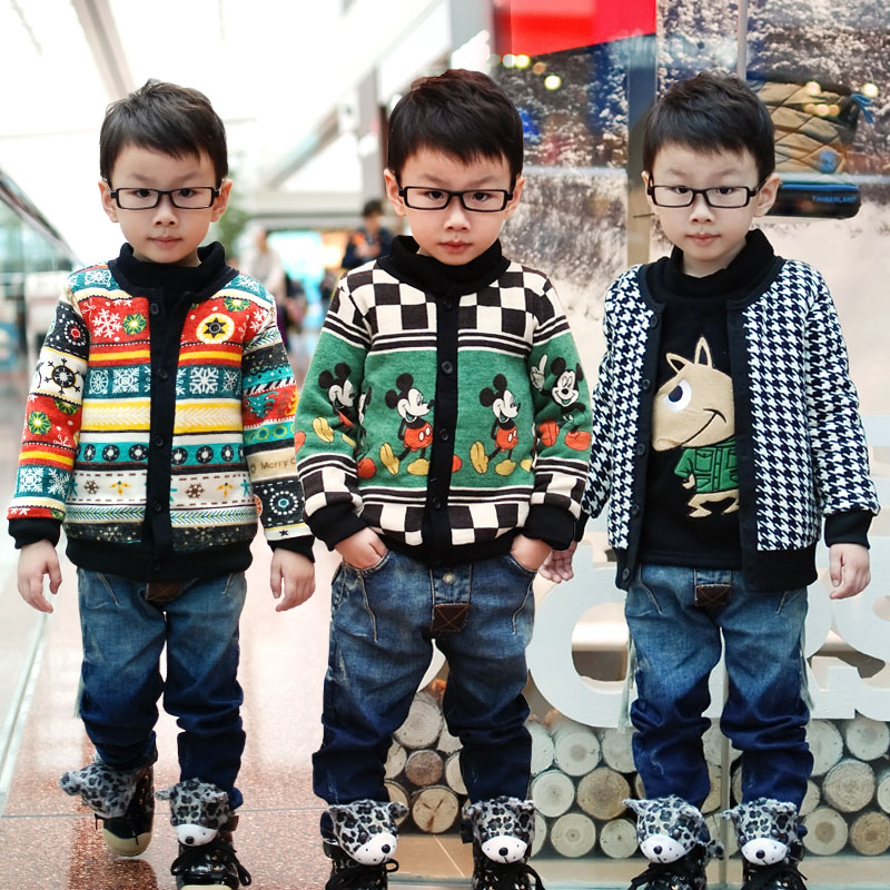 Free shipping Ploughboys small winter male child sweater lamb's children thermal basic shirt outerwear