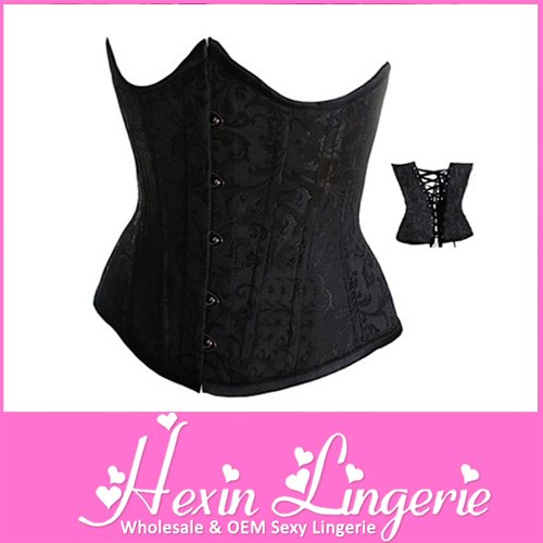 Free Shipping! Plus Size Black Underbust Waist Training Corset LB4024 Size S M L XL 2XL 3XL 4XL 5XL 6XL