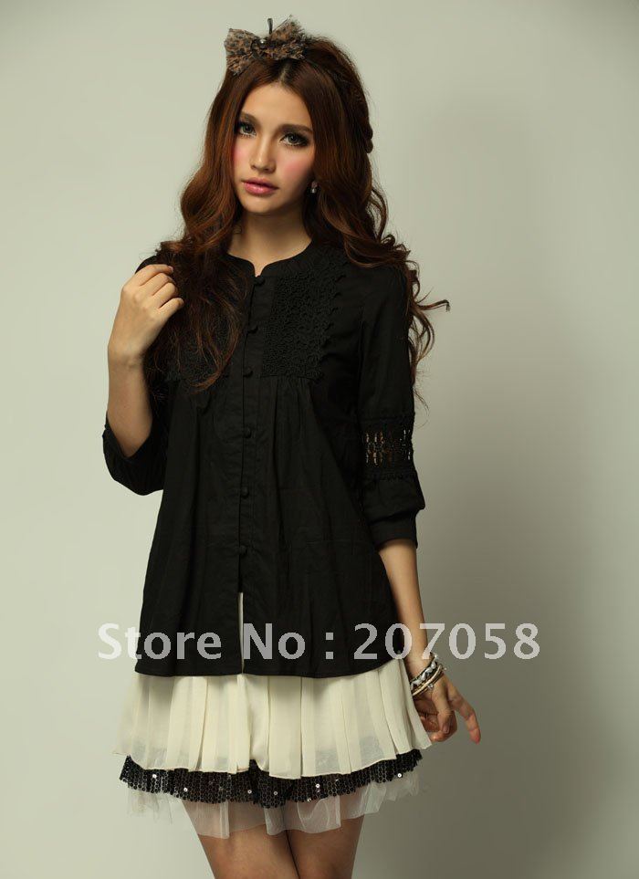 free shipping plus-size blouse 2012  newly blouse