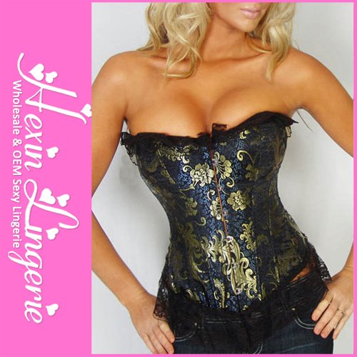 Free Shipping Plus Size Blue Sensual Sexy Corset for Women Size S M L XL 2XL 3XL 4XL 5XL 6XL LB4105