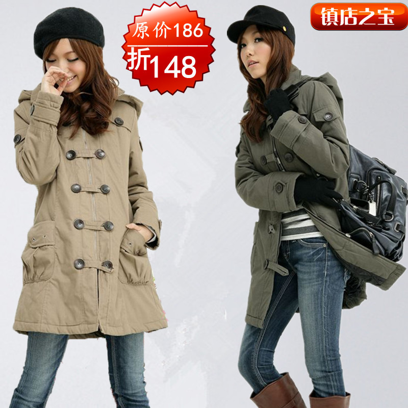 Free shipping Plus size clothing cotton-padded jacket mm winter women's double breasted plus size wadded jacket women's