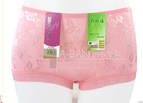 Free Shipping  plus size in high waist lace bamboo fibre female panties
