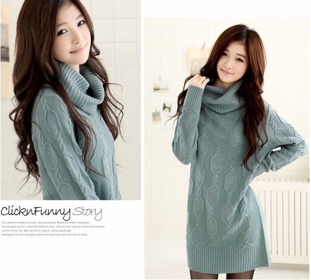 Free shipping! Plus size solid Vintage knitwear women turtleneck cashmere long pullover Sweater basic shirt thicken